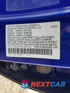Zdjęcie 13 z 13 samochodu: 2022 HONDA ACCORD SPORT SE VIN:1HGCV1F47NA091155 - miniatura