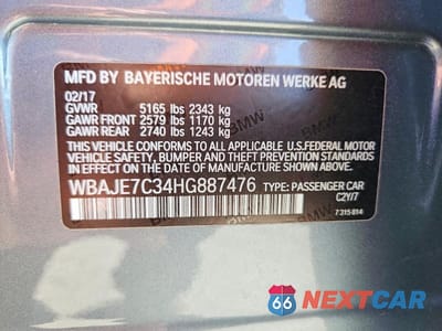Zdjęcie 12 z 12 samochodu: 2017 BMW 540 XI VIN:WBAJE7C34HG887476 - miniatura