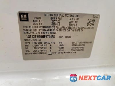 Zdjęcie 12 z 12 samochodu: 2017 GMC SIERRA K2500 SLT VIN:1GT12TEG6HF174458 - miniatura