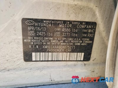 Zdjęcie 12 z 12 samochodu: 2013 HYUNDAI SONATA HYBRID VIN:KMHEC4A46DA075271 - miniatura