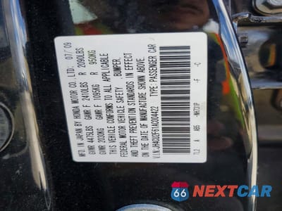 Zdjęcie 12 z 12 samochodu: 2010 ACURA TSX VIN:JH4CU2F61AC004422 - miniatura