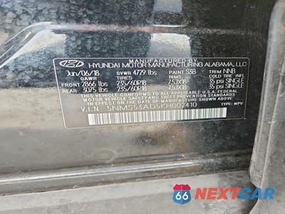 Zdjęcie 14 z 14 samochodu: 2019 HYUNDAI SANTA FE ULTIMATE 2.4L VIN:5NMS53AD5KH002410 - miniatura