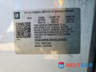 Zdjęcie 12 z 12 samochodu: 2019 CADILLAC XTS LUXURY VIN:2G61M5S33K9120481 - miniatura