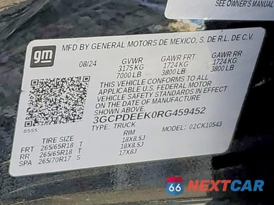 Zdjęcie 12 z 12 samochodu: 2024 CHEVROLET SILVERADO K1500 RST VIN:3GCPDEEK0RG459452 - miniatura