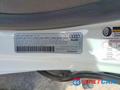 Zdjęcie 12 z 12 samochodu: 2012 AUDI A7 PRESTIGE VIN:WAU2GAFC3CN106443 - miniatura