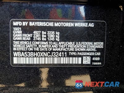 Zdjęcie 12 z 12 samochodu: 2022 BMW 530 I VIN:WBA53BH0XNCJ32411 - miniatura