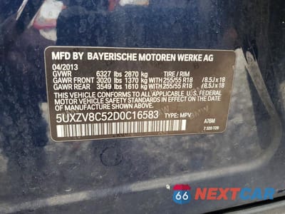 Zdjęcie 13 z 13 samochodu: 2013 BMW X5 XDRIVE50I VIN:5UXZV8C52D0C16583 - miniatura
