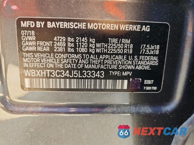 Zdjęcie 14 z 14 samochodu: 2018 BMW X1 XDRIVE28I VIN:WBXHT3C34J5L33343 - miniatura