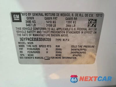Zdjęcie 12 z 12 samochodu: 2014 CADILLAC SRX PERFORMANCE COLLECTION VIN:3GYFNCE35ES596359 - miniatura