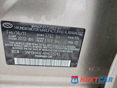 Zdjęcie 12 z 12 samochodu: 2011 HYUNDAI ELANTRA GLS VIN:5NPDH4AE4BH033245 - miniatura