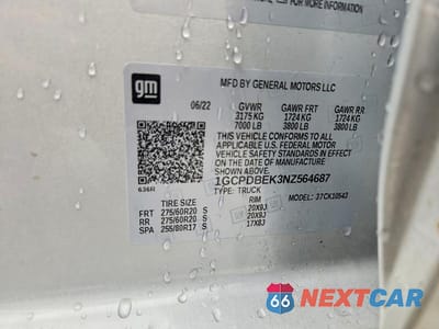 Zdjęcie 13 z 13 samochodu: 2022 CHEVROLET SILVERADO K1500 CUSTOM VIN:1GCPDBEK3NZ564687 - miniatura