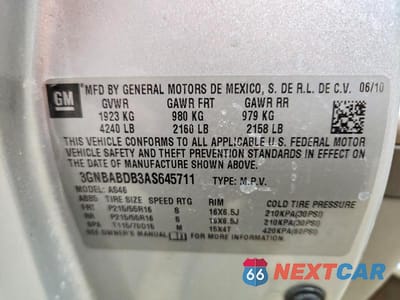 Zdjęcie 13 z 13 samochodu: 2010 CHEVROLET HHR LT VIN:3GNBABDB3AS645711 - miniatura