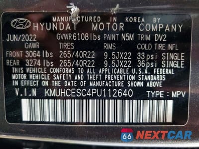 Zdjęcie 12 z 12 samochodu: 2023 GENESIS GV80 3.5T VIN:KMUHCESC4PU112640 - miniatura