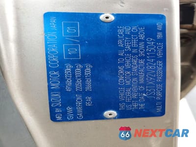 Zdjęcie 12 z 12 samochodu: 2002 SUZUKI XL7 PLUS VIN:JS3TX92V824113049 - miniatura