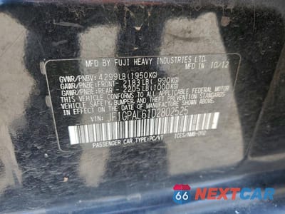Zdjęcie 13 z 13 samochodu: 2013 SUBARU IMPREZA SPORT PREMIUM VIN:JF1GPAL61D2802525 - miniatura