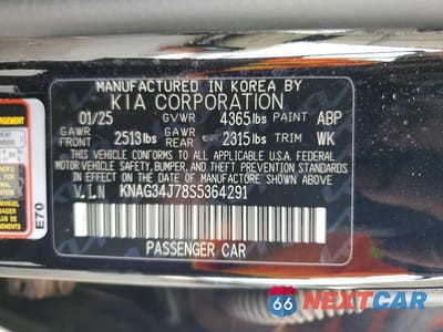 Zdjęcie 12 z 12 samochodu: 2025 KIA K5 EX VIN:KNAG34J78S5364291 - miniatura