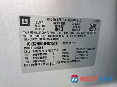 Zdjęcie 13 z 13 samochodu: 2015 GMC YUKON XL K1500 SLT VIN:1GKS2HKC4FR245191 - miniatura