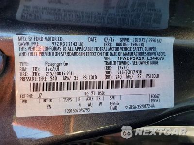 Zdjęcie 12 z 12 samochodu: 2015 FORD FOCUS SE VIN:1FADP3K2XFL344879 - miniatura