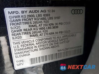Zdjęcie 14 z 14 samochodu: 2025 AUDI Q7 PREMIUM PLUS VIN:WA1LCBF70SD022039 - miniatura