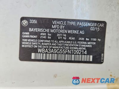 Zdjęcie 12 z 12 samochodu: 2015 BMW 335 I VIN:WBA3A9G55FNT09214 - miniatura