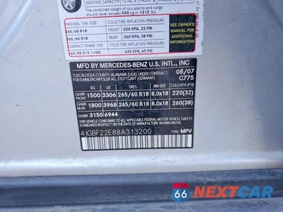 Zdjęcie 13 z 13 samochodu: 2008 MERCEDES-BENZ GL 320 CDI VIN:4JGBF22E88A313200 - miniatura