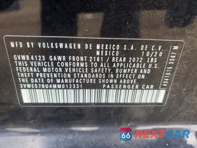 Zdjęcie 12 z 12 samochodu: 2021 VOLKSWAGEN JETTA SEL VIN:3VWE57BU4MM012331 - miniatura