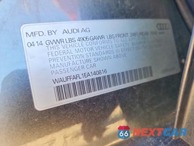 Zdjęcie 12 z 12 samochodu: 2014 AUDI A4 PREMIUM PLUS VIN:WAUFFAFL1EA140816 - miniatura