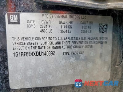 Zdjęcie 12 z 12 samochodu: 2013 CHEVROLET VOLT VIN:1G1RF6E4XDU140892 - miniatura