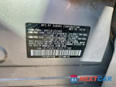 Zdjęcie 14 z 14 samochodu: 2019 SUBARU FORESTER VIN:JF2SKACCXKH521246 - miniatura