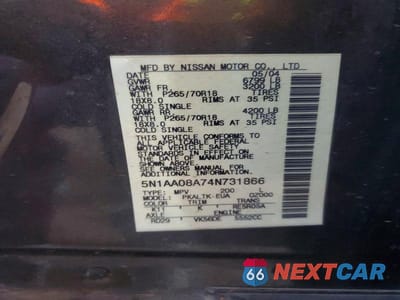 Zdjęcie 13 z 13 samochodu: 2004 NISSAN ARMADA SE VIN:5N1AA08A74N731866 - miniatura