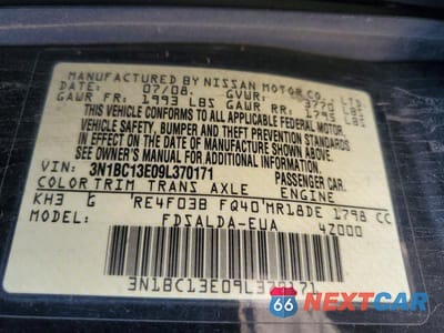 Zdjęcie 12 z 12 samochodu: 2009 NISSAN VERSA 1.8 S VIN:3N1BC13E09L370171 - miniatura