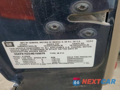 Zdjęcie 13 z 13 samochodu: 2004 GMC YUKON XL K1500 VIN:3GKFK16Z24G159978 - miniatura