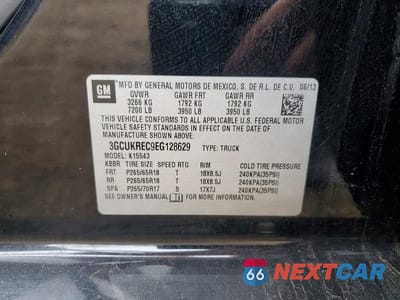 Zdjęcie 12 z 12 samochodu: 2014 CHEVROLET SILVERADO K1500 LT VIN:3GCUKREC9EG128629 - miniatura