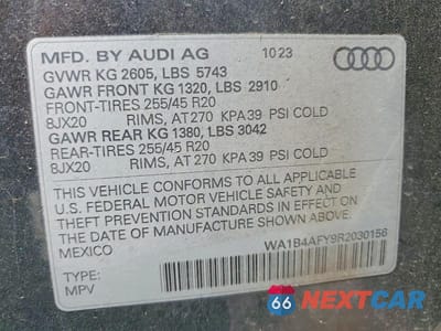Zdjęcie 13 z 13 samochodu: 2024 AUDI SQ5 PREMIUM PLUS VIN:WA1B4AFY9R2030156 - miniatura