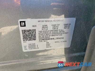 Zdjęcie 14 z 14 samochodu: 2020 CHEVROLET TRAVERSE LT VIN:1GNERHKW4LJ304241 - miniatura
