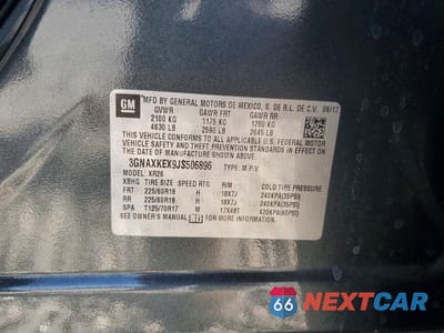 Zdjęcie 13 z 13 samochodu: 2018 CHEVROLET EQUINOX LT VIN:3GNAXKEX9JS506896 - miniatura