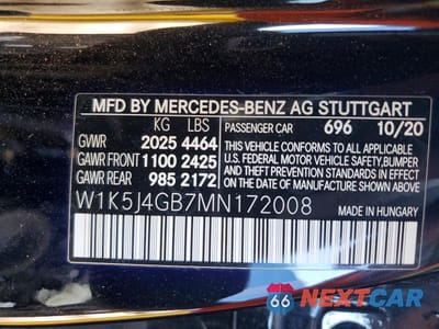 Zdjęcie 13 z 13 samochodu: 2021 MERCEDES-BENZ CLA 250 VIN:W1K5J4GB7MN172008 - miniatura