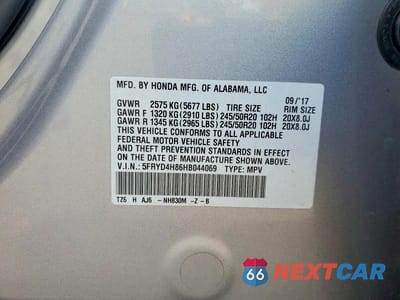 Zdjęcie 12 z 12 samochodu: 2017 ACURA MDX ADVANCE VIN:5FRYD4H86HB044069 - miniatura