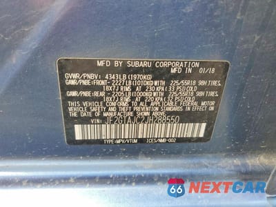 Zdjęcie 13 z 13 samochodu: 2018 SUBARU CROSSTREK LIMITED VIN:JF2GTAJC2JH288550 - miniatura