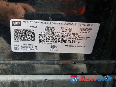 Zdjęcie 13 z 13 samochodu: 2022 CHEVROLET EQUINOX LT VIN:3GNAXKEV8NL247218 - miniatura