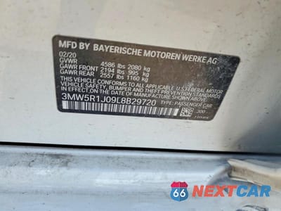 Zdjęcie 12 z 12 samochodu: 2020 BMW 330I VIN:3MW5R1J09L8B29720 - miniatura