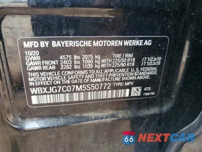 Zdjęcie 13 z 13 samochodu: 2021 BMW X1 SDRIVE28I VIN:WBXJG7C07M5S50772 - miniatura