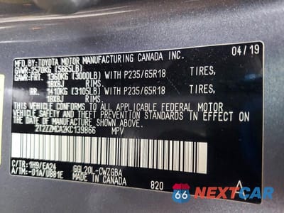 Zdjęcie 13 z 13 samochodu: 2019 LEXUS RX 350 BASE VIN:2T2ZZMCA2KC139866 - miniatura