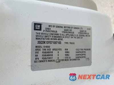 Zdjęcie 12 z 12 samochodu: 2007 CHEVROLET SILVERADO K1500 CREW CAB VIN:2GCEK13Y571597183 - miniatura