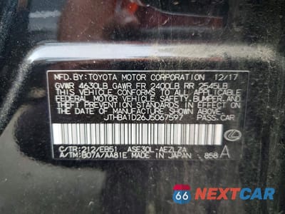 Zdjęcie 12 z 12 samochodu: 2018 LEXUS IS 300 BASE VIN:JTHBA1D26J5067597 - miniatura