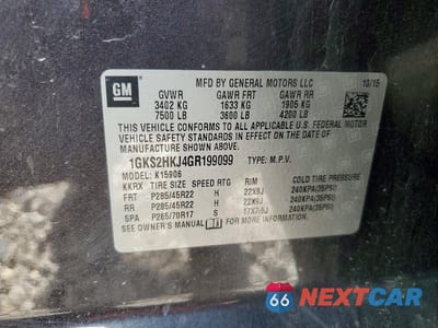 Zdjęcie 13 z 13 samochodu: 2016 GMC YUKON XL DENALI VIN:1GKS2HKJ4GR199099 - miniatura