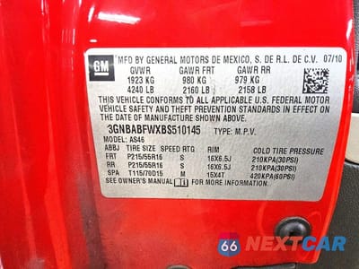 Zdjęcie 12 z 12 samochodu: 2011 CHEVROLET HHR LT VIN:3GNBABFWXBS510145 - miniatura