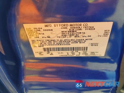 Zdjęcie 12 z 12 samochodu: 2005 FORD ESCAPE XLS VIN:1FMYU02Z55KB35520 - miniatura