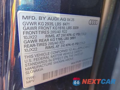 Zdjęcie 13 z 13 samochodu: 2025 AUDI Q8 PRESTIGE S-LINE VIN:WA1FVBF10SD037286 - miniatura