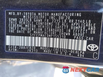 Zdjęcie 12 z 12 samochodu: 2021 TOYOTA COROLLA LE VIN:5YFEPMAE0MP155310 - miniatura
